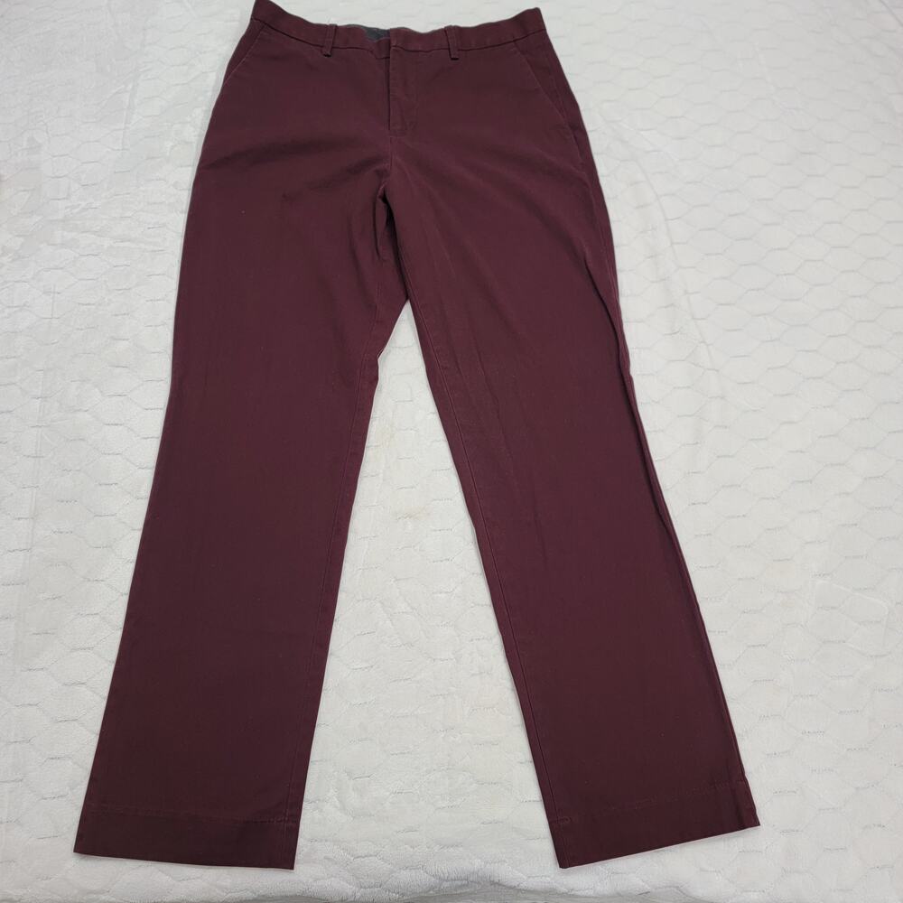 Express Producer Pants Mens 32x32 Burgundy Maroon Stretch Chino Dress Slacks
